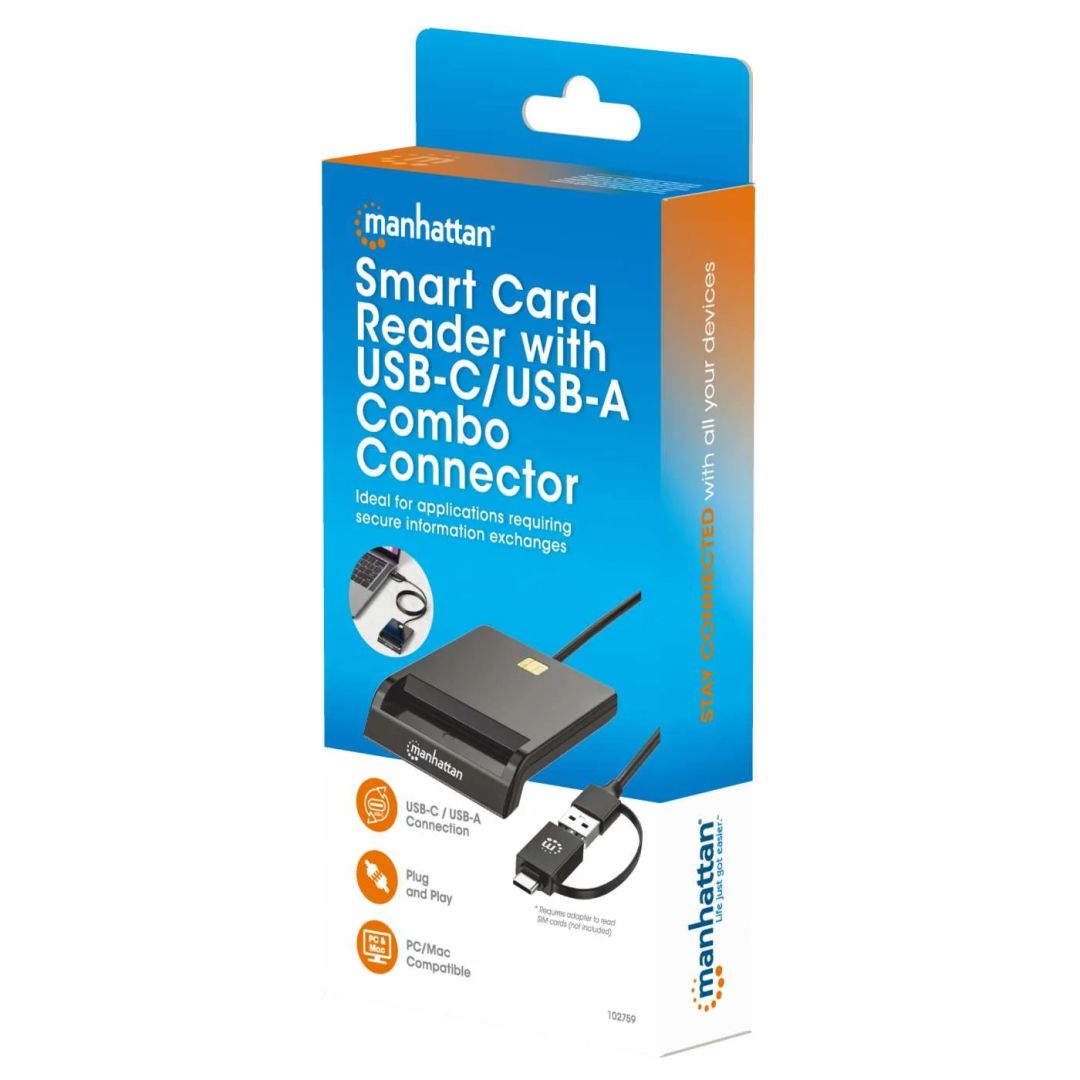Manhattan Smart Card Reader with USB-C / USB-A Combo
