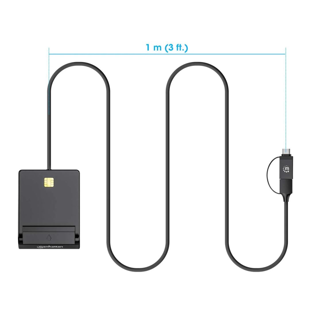 Manhattan Smart Card Reader with USB-C / USB-A Combo