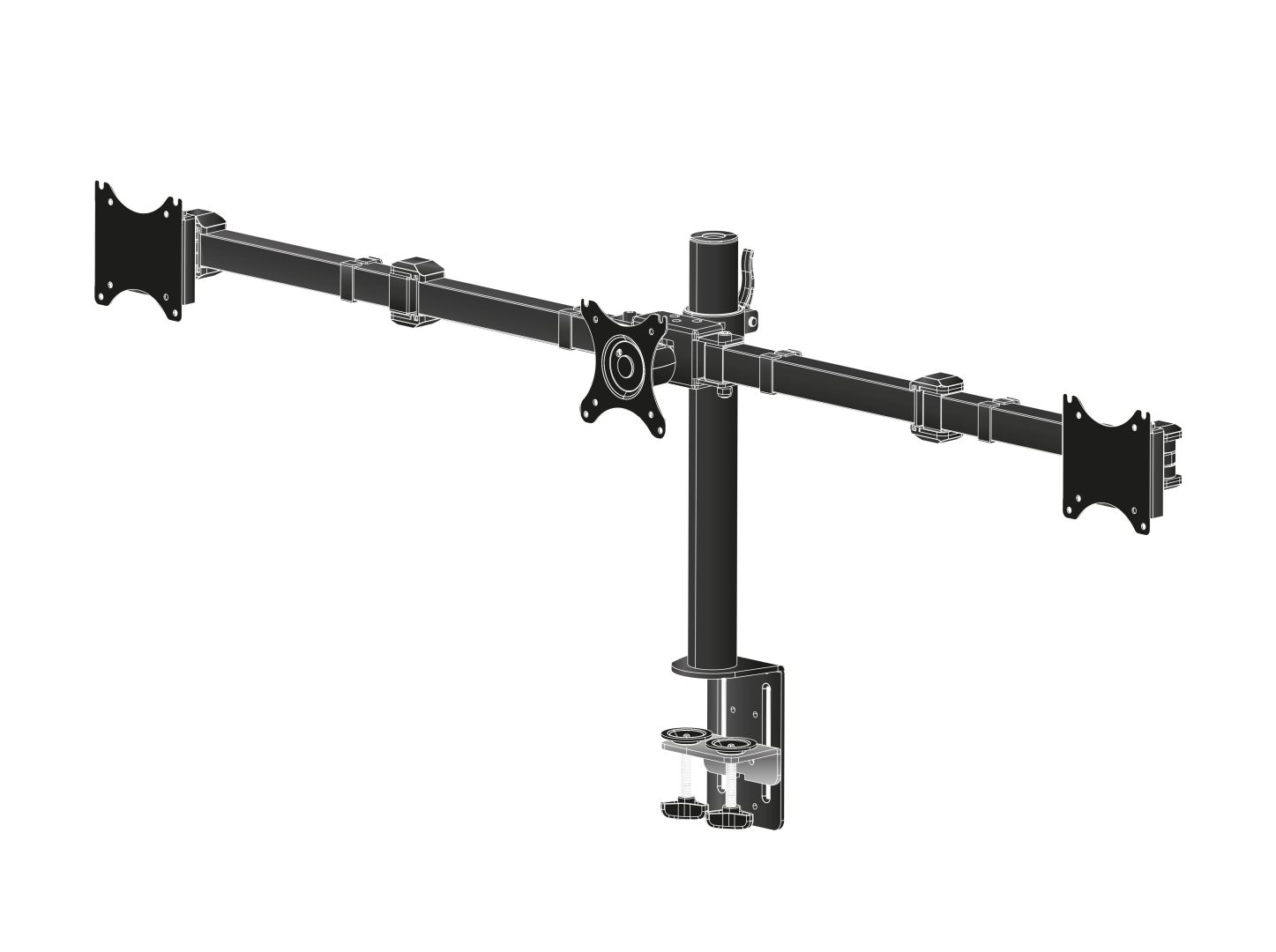 iiyama DS1003C-B1 Simple And Functional Triple Desktop Arm 10