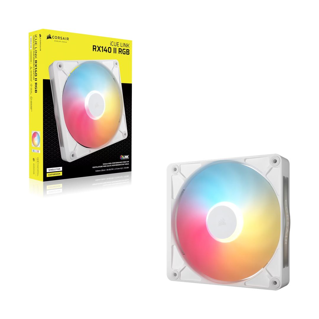 Corsair iCUE LINK RX140 II RGB PWM PC Fan Expansion White
