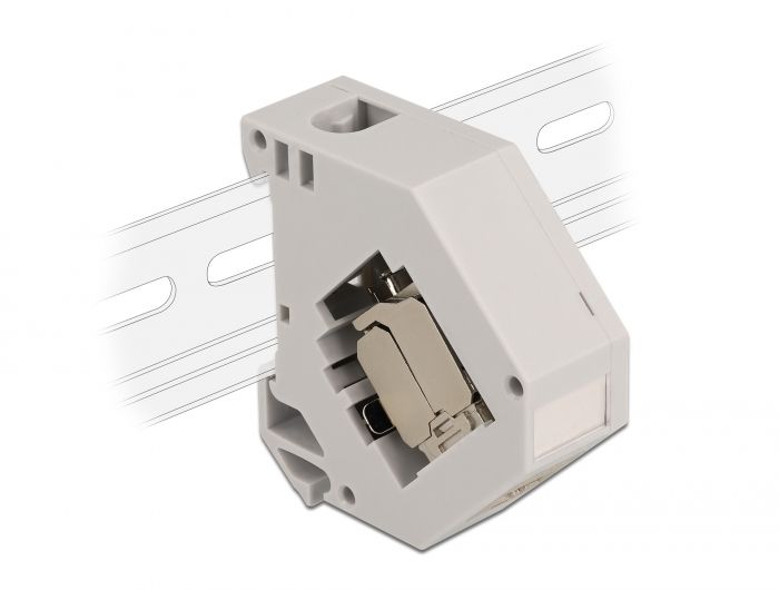 DeLock DIN sín adapter Keystone modullal RJ45 anya Cat.6A LSA