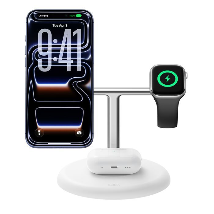 Belkin UltraCharge 3in1 Magnetic Charger 25W White