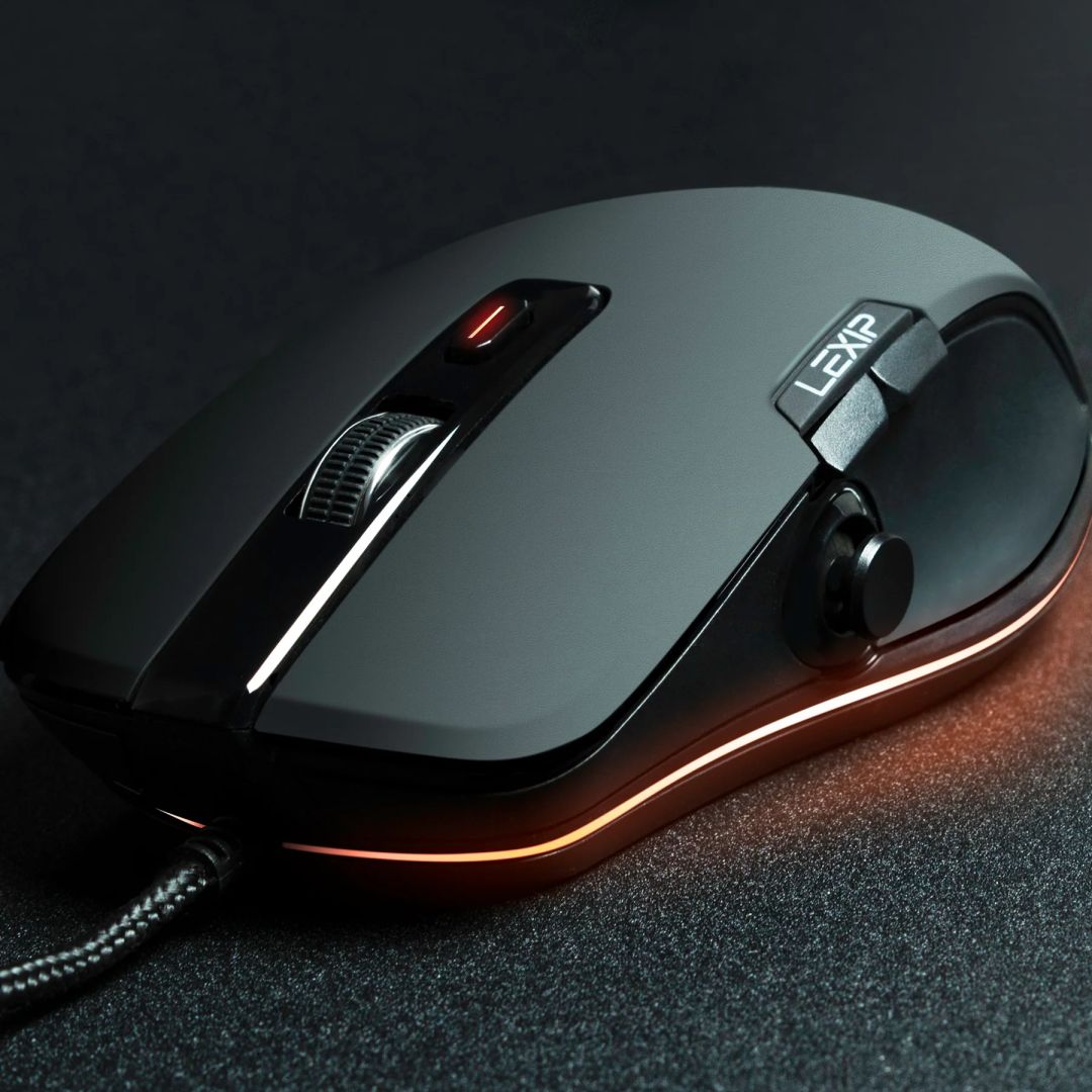 Lexip NP93 Wired Mouse with Thumb Joystick Black