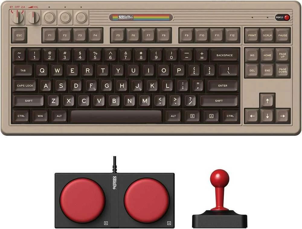 8BitDo Retro 87 Mechanical Wireless Bluetooth Keyboard C64 Edition US