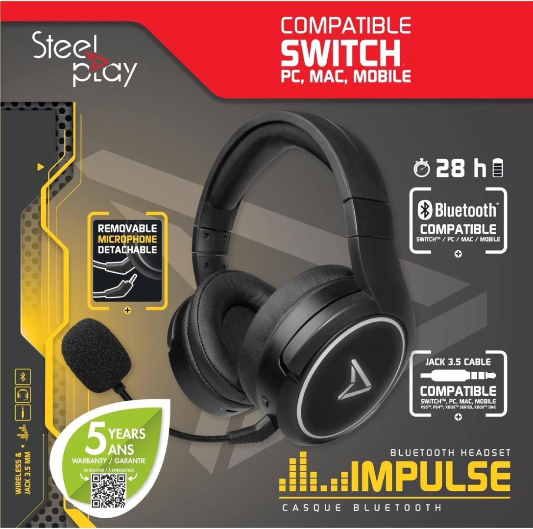 Lexip Steelplay Impulse Bluetooth Headset, Black