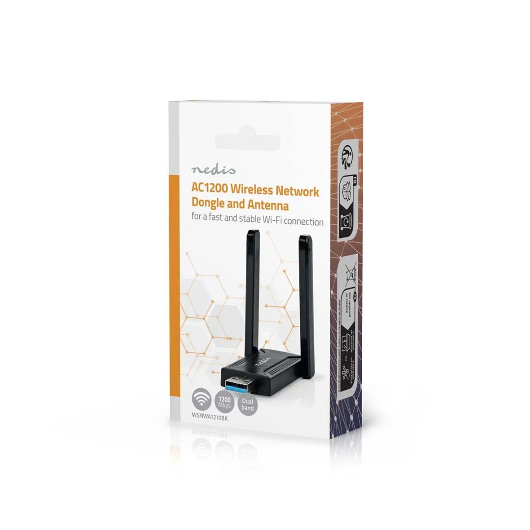 Nedis Network Dongle Wi-Fi AC1200 Dual Band Black