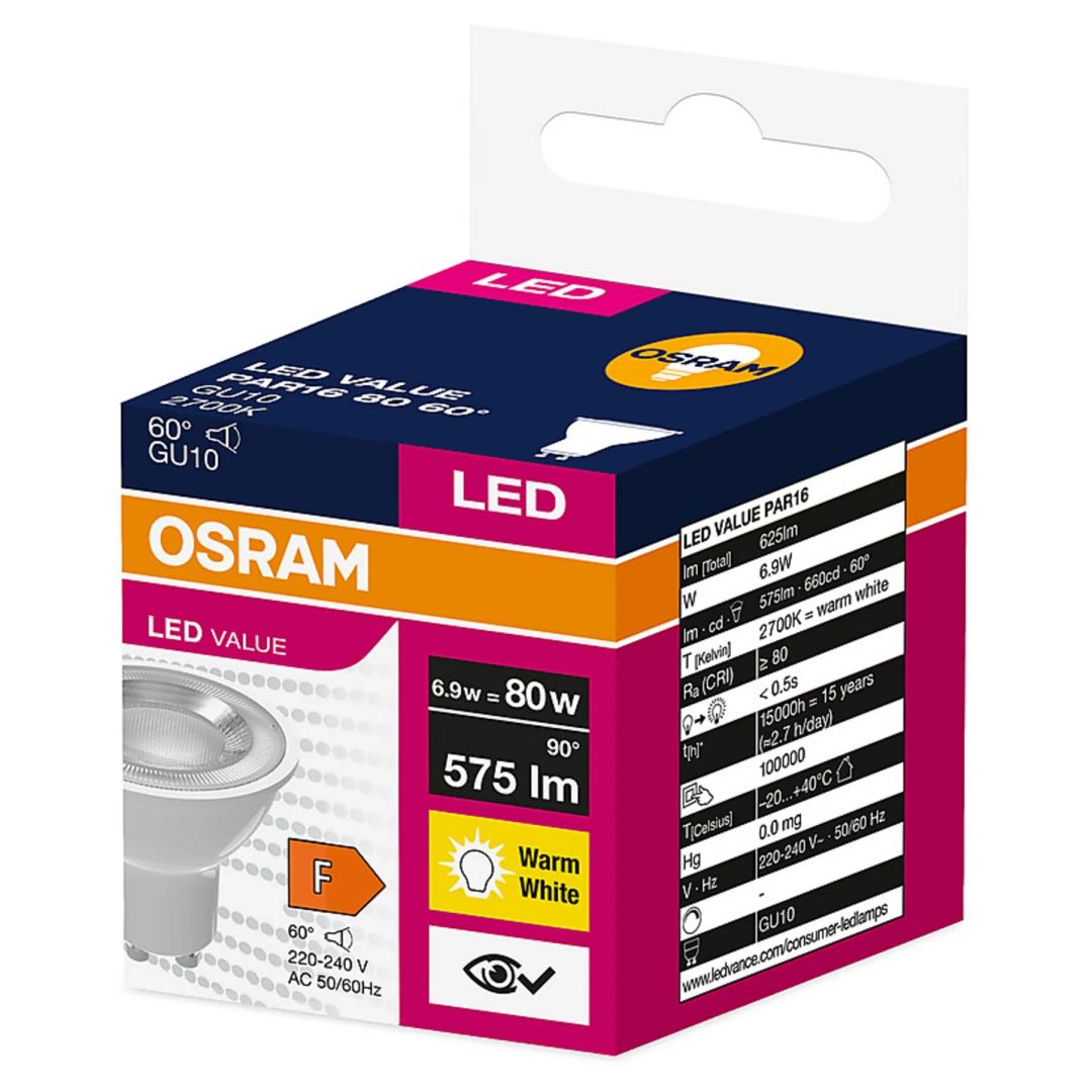 Osram Value PAR16 LED izzó meleg fehér GU10