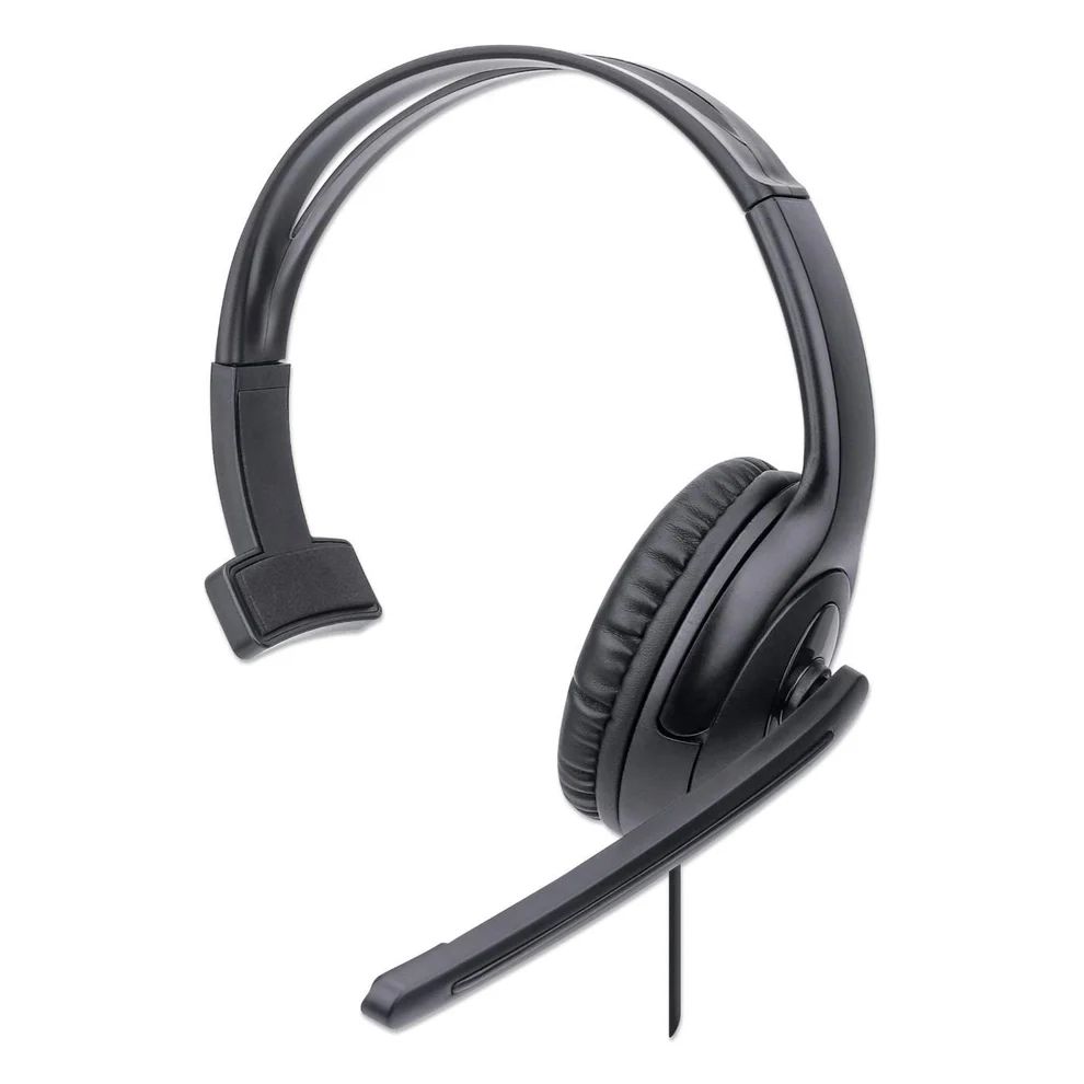 Manhattan Mono USB Headset Black Polybag Packaging
