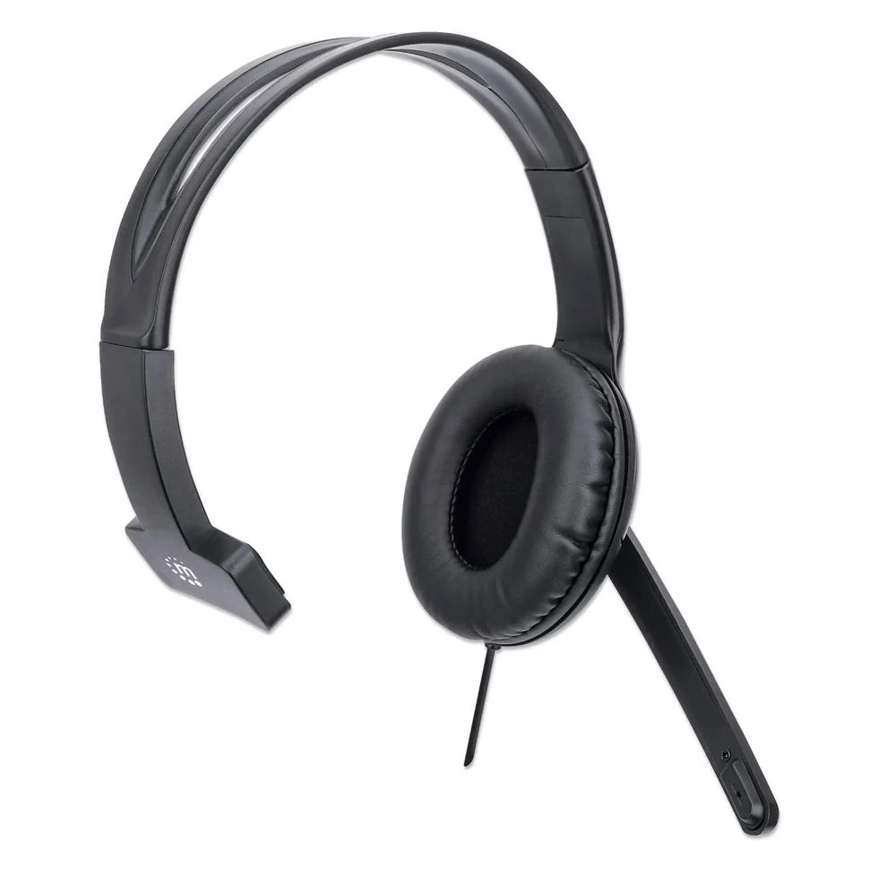 Manhattan Mono USB Headset Black Polybag Packaging