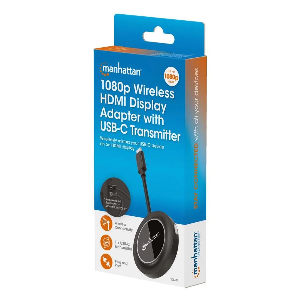 Manhattan 1080p Wireless HDMI Display Adapter / USB-C Transmitter (Requires Presentation Kit)