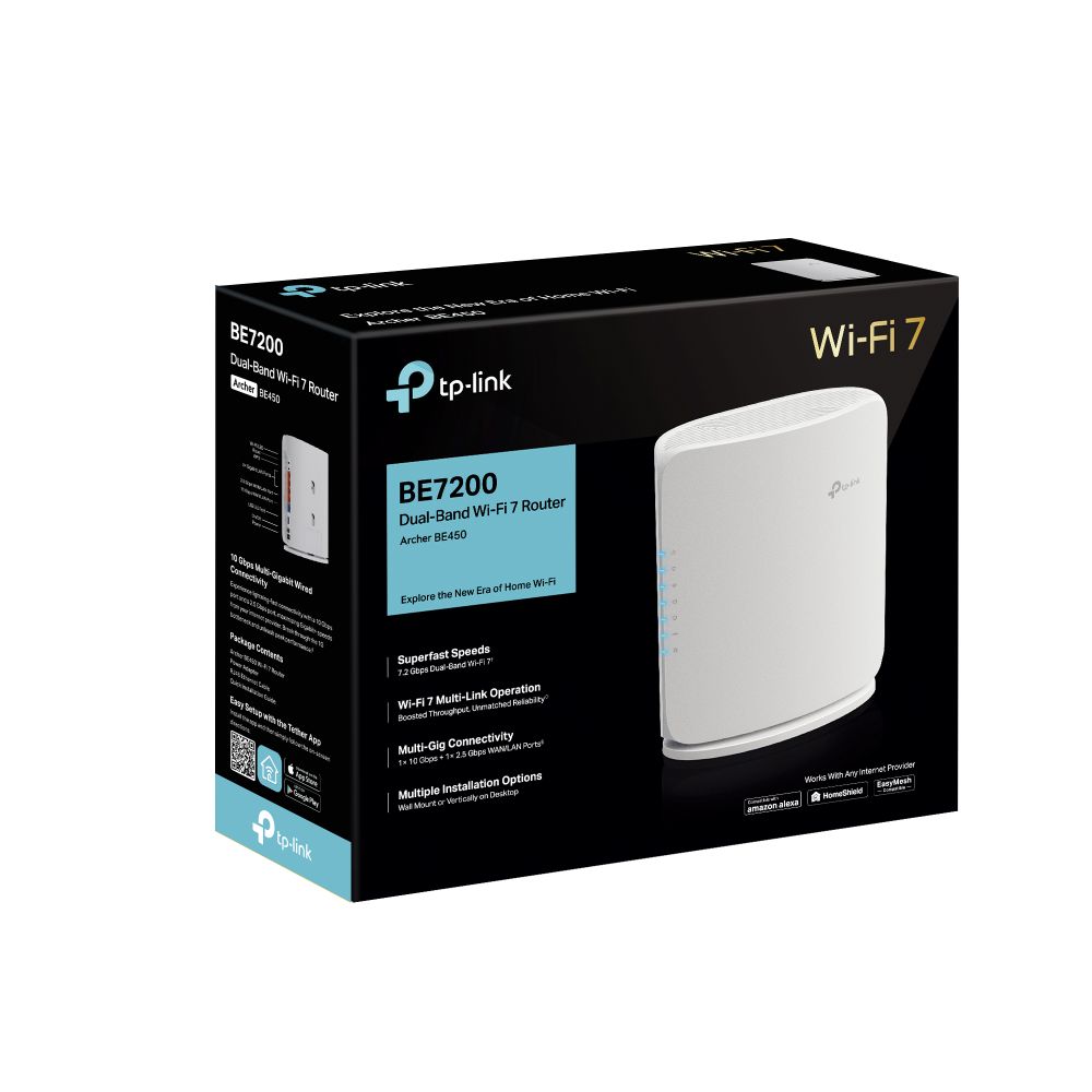 TP-Link Archer BE450 BE7200 Dual-Band Wi-Fi 7 Router