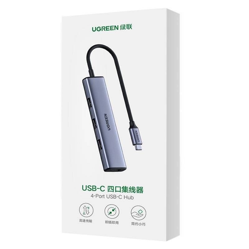 UGREEN 4-portos USB3.2 HUB Silver