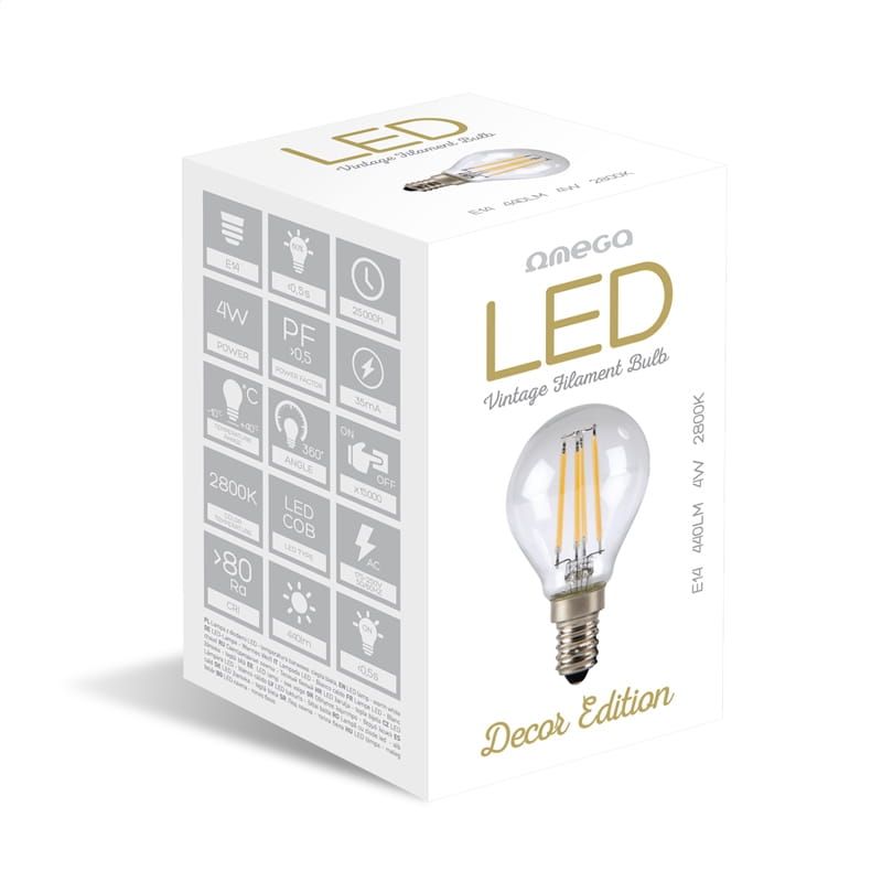 Platinet OMEGA LED BULB FILAMENT E14 2800K 4W