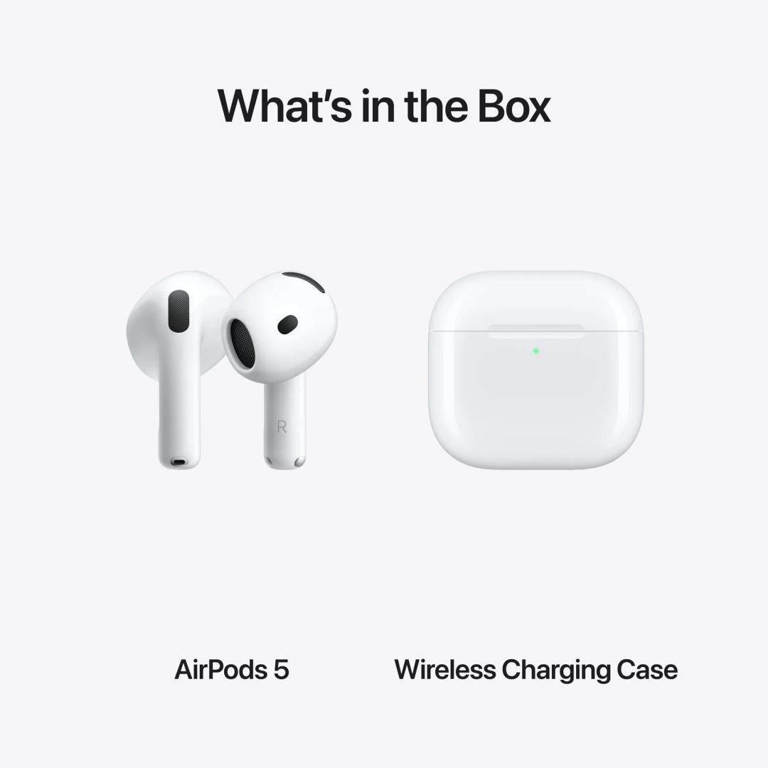 Apple AirPods 5 Bluetooth Headset with Wireless Charging Case White