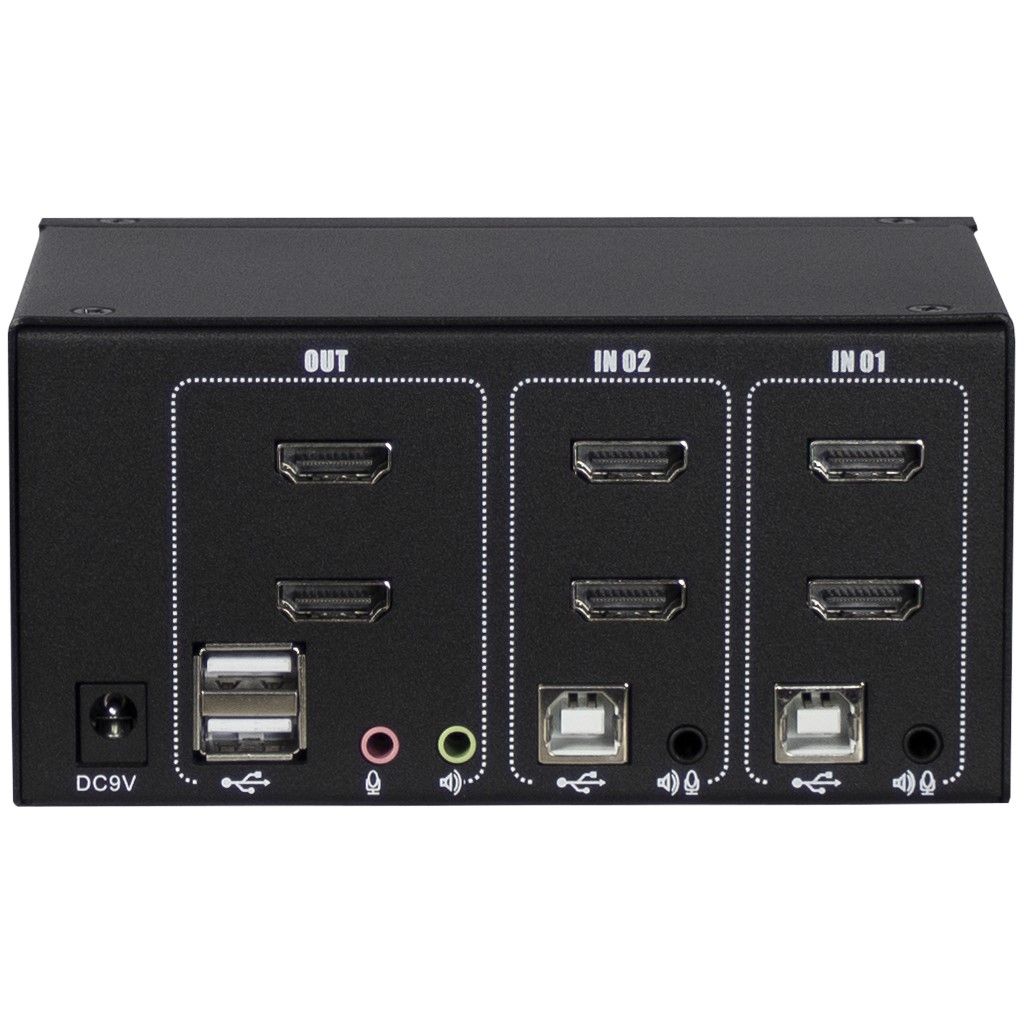 Inter-Tech AS-22HA - 2-Port DUAL-HDMI KVM