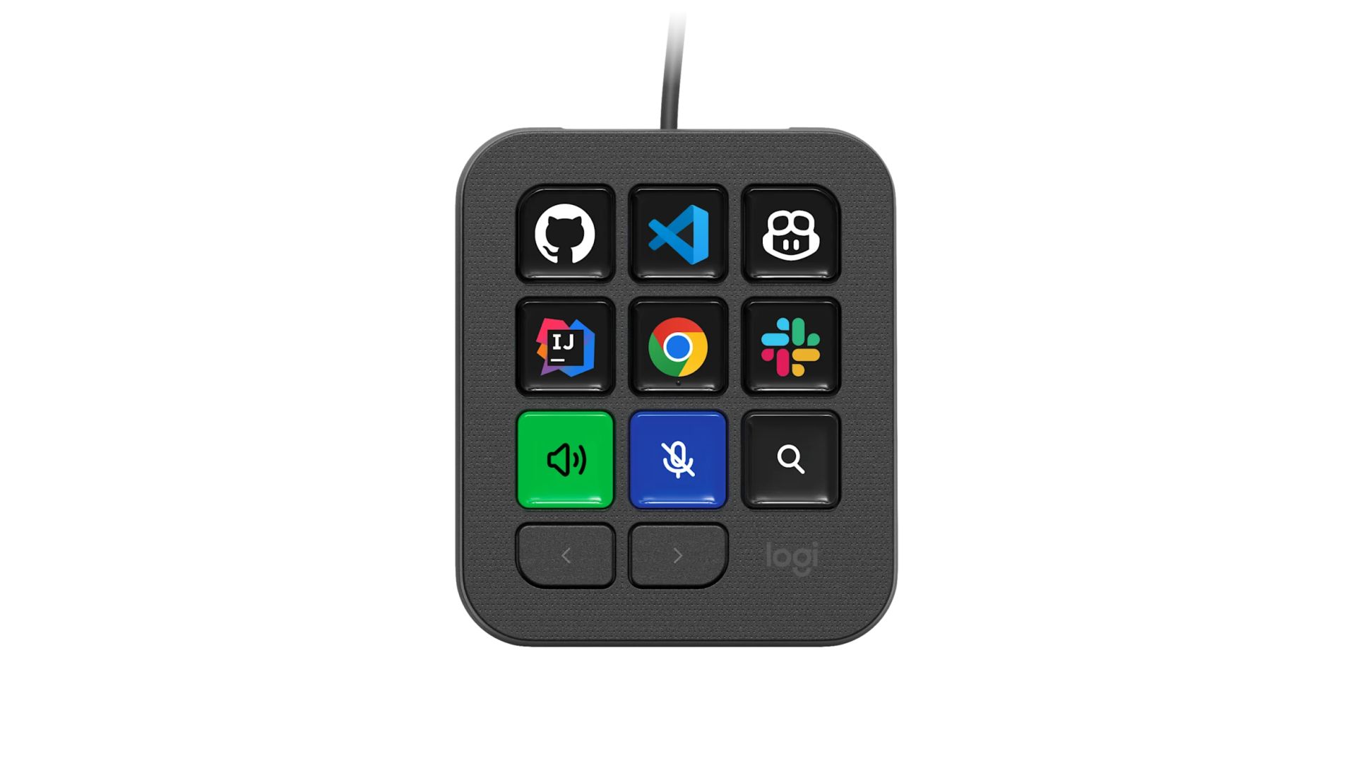 Logitech MX Keypad keys for developers Graphite