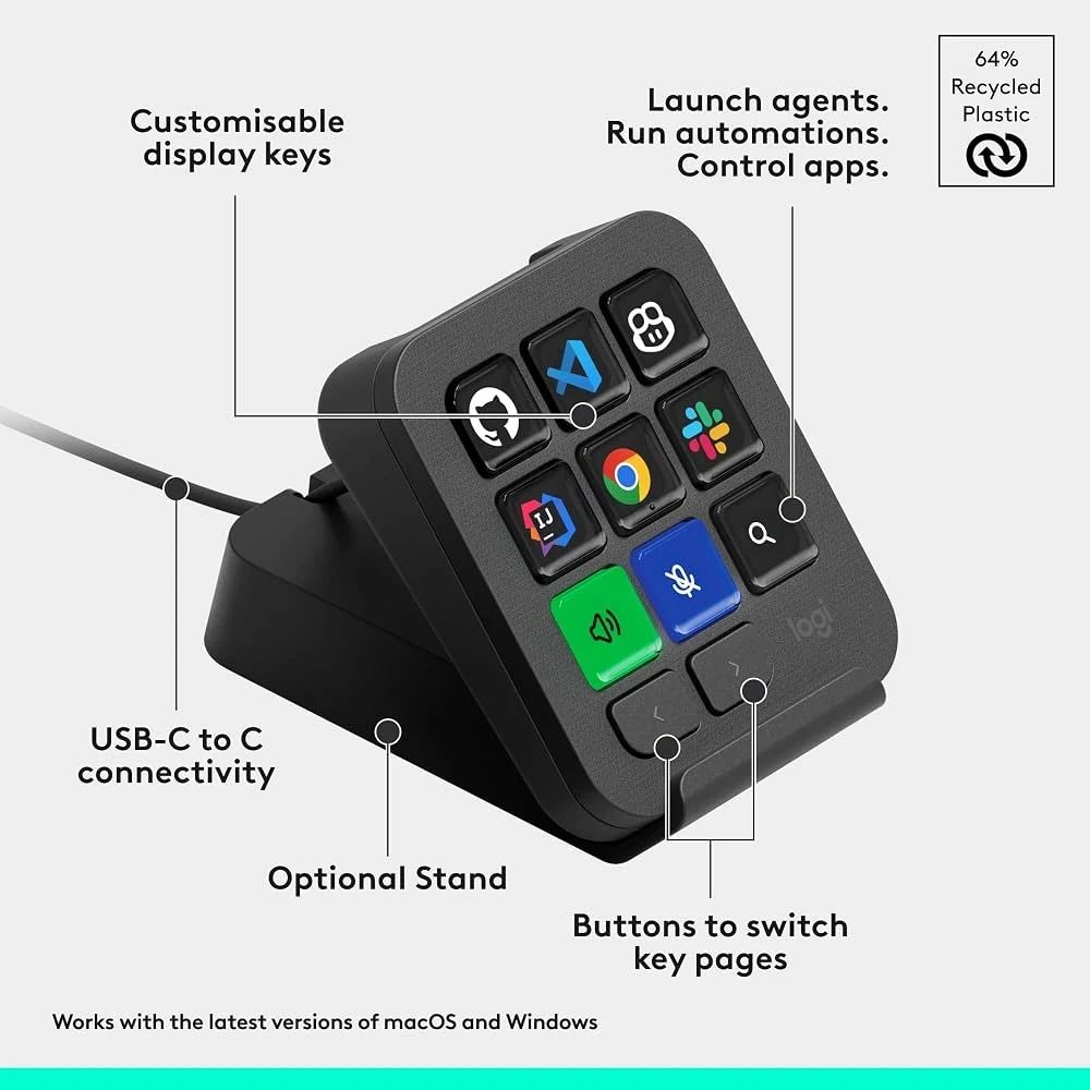Logitech MX Keypad keys for developers Graphite