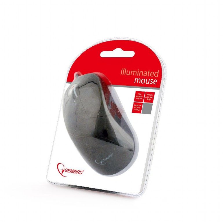 Gembird MUS-UL-01 Illuminated large size mouse Black