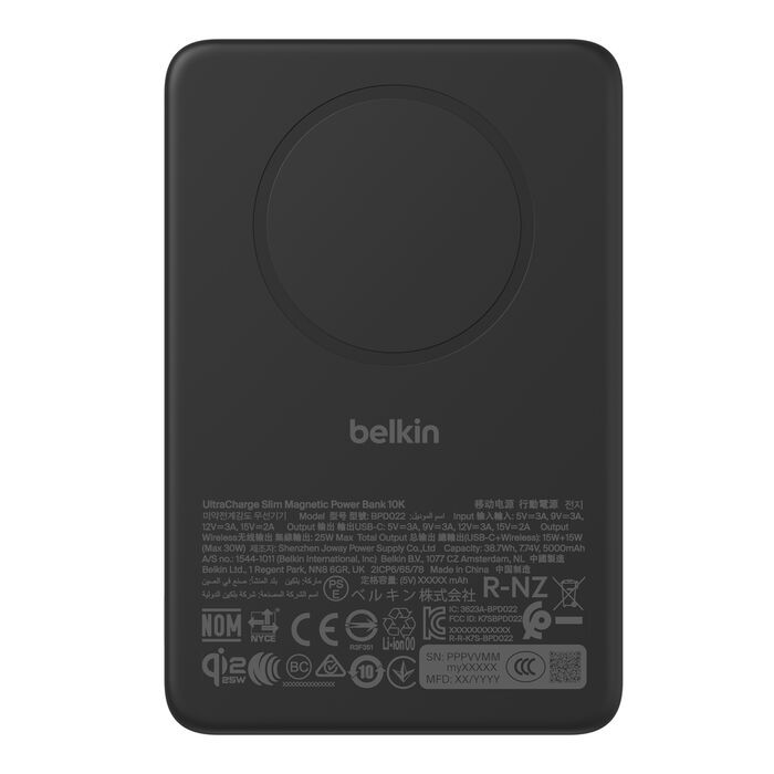 Belkin BoostCharge Slim Magnetic 10000mAh PowerBank Black