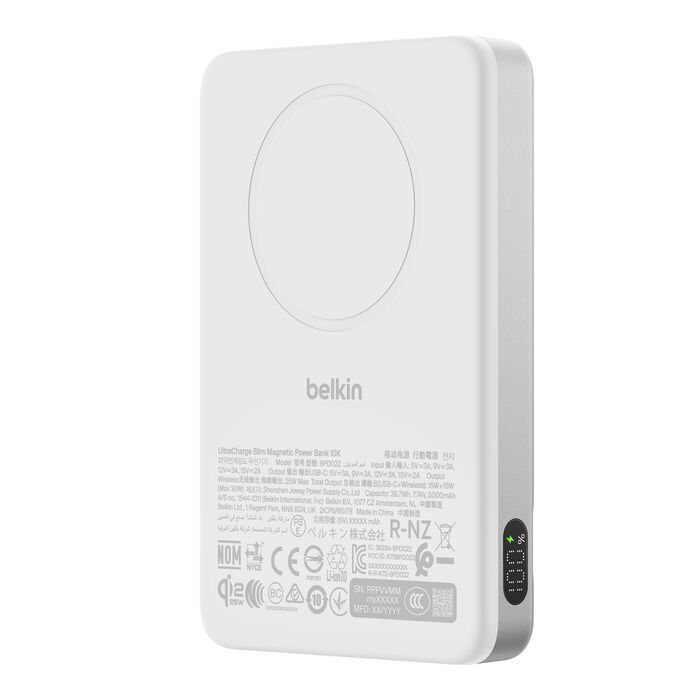Belkin BoostCharge Slim Magnetic 10000mAh PowerBank White