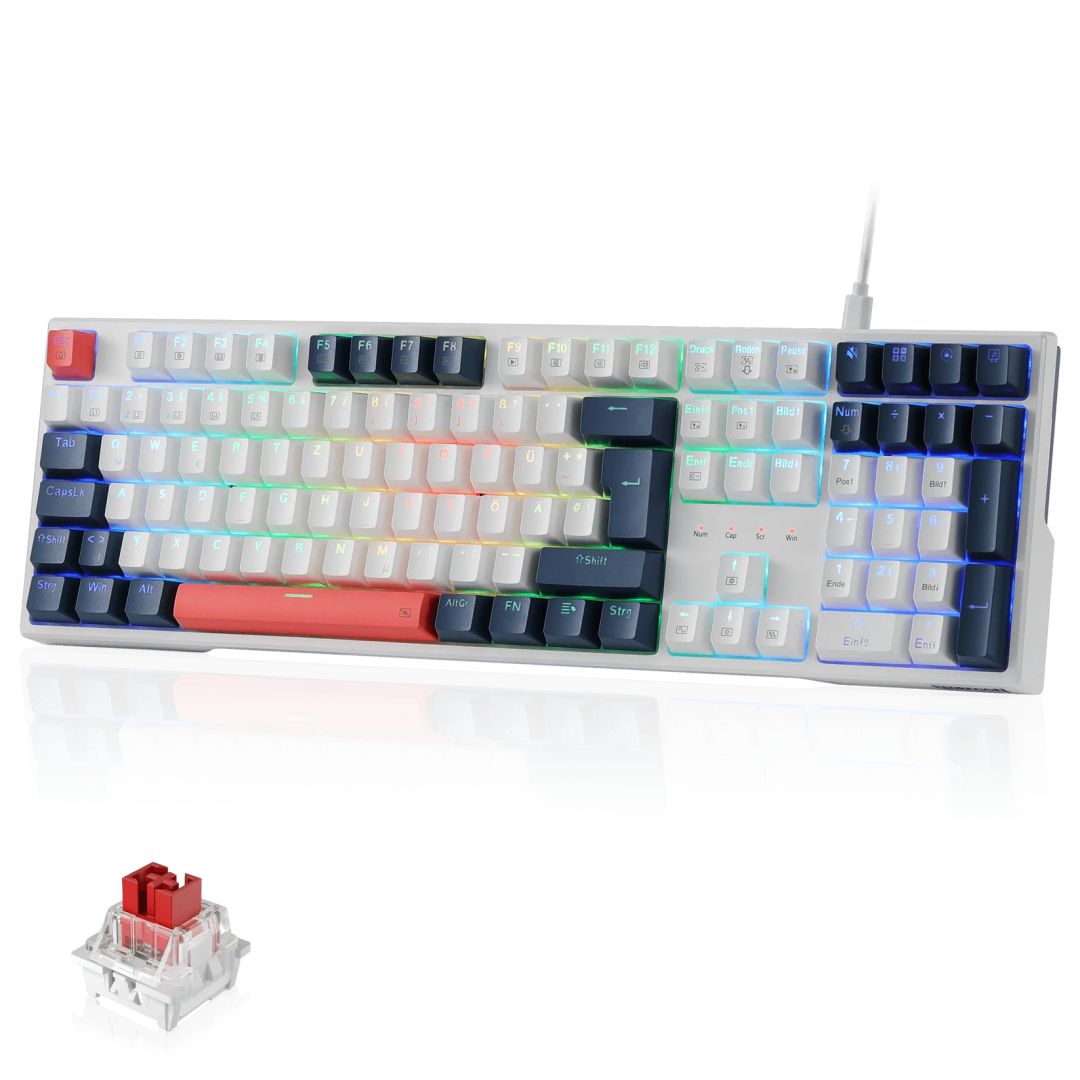 Redragon Trundle K668 Meachanical Gaming RGB Keyboard White