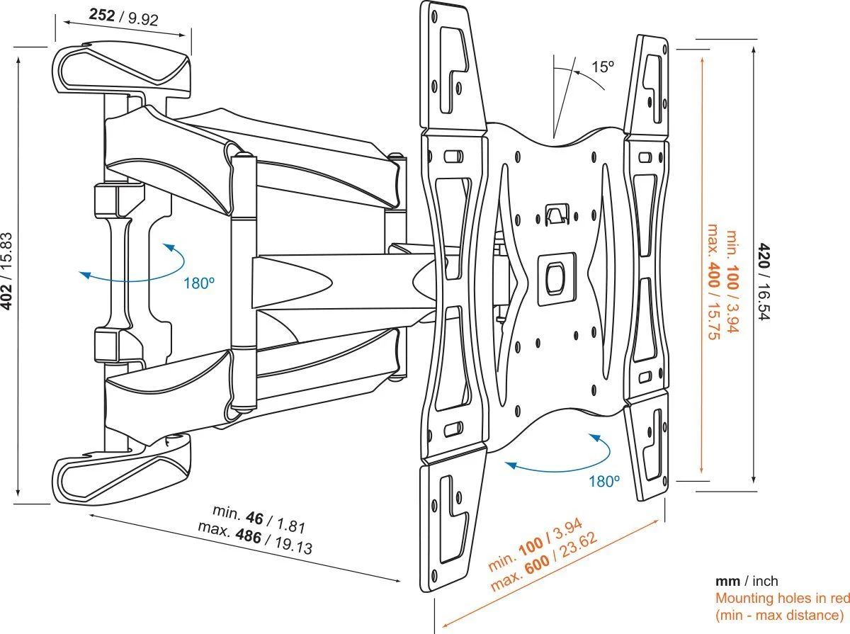 Vogel's BASE 45 L Full-Motion TV Wall Mount 40