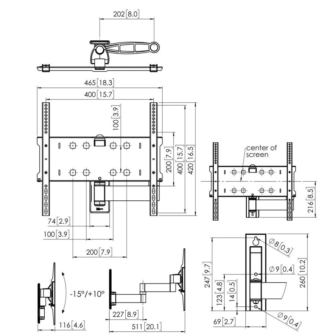 Vogel's PFW 3040 Display Wall Mount turn & tilt 39