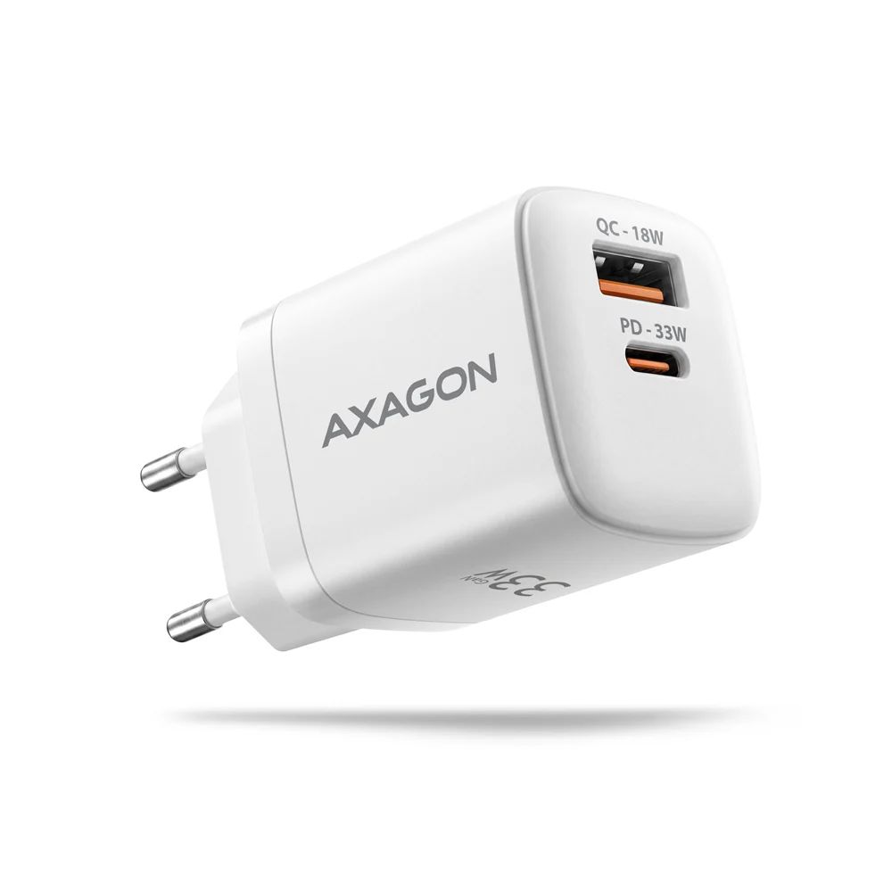 AXAGON ACU-PQ33W GaN Wall Charger 33W for phones and tablets White