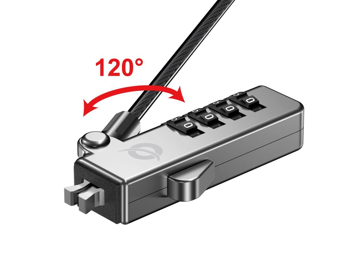 Conceptronic  CUSTODIO01BW Combination Laptop Lock 1,8m Black