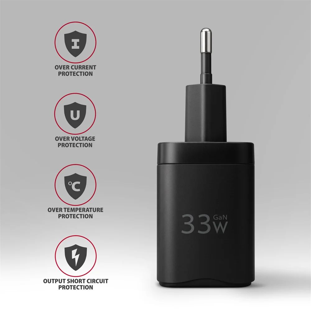 AXAGON ACU-PQ33 GaN Wall Charger 33W for phones and tablets Black