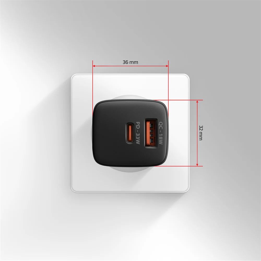 AXAGON ACU-PQ33 GaN Wall Charger 33W for phones and tablets Black