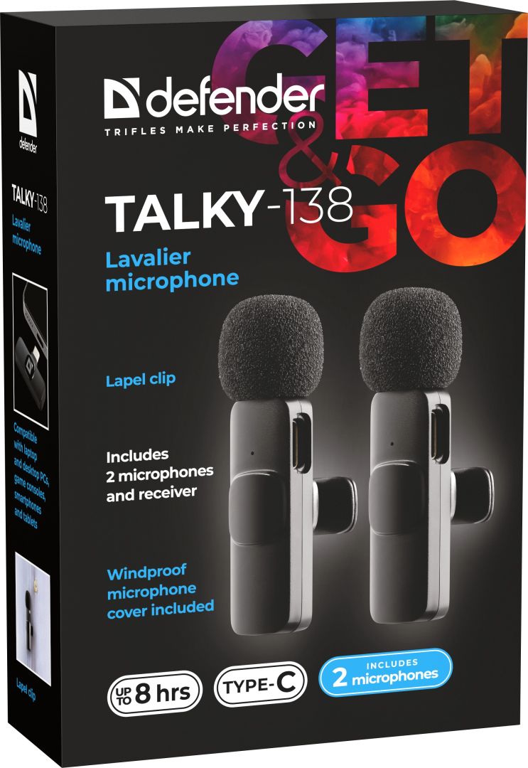Defender Talky-138 Lavalier Microphone Black
