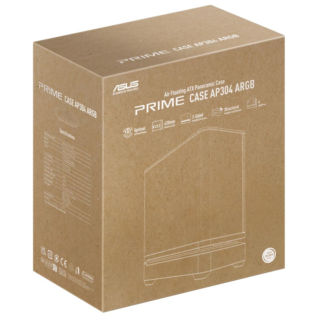 Asus Prime AP304 ARGB Tempered Glass White