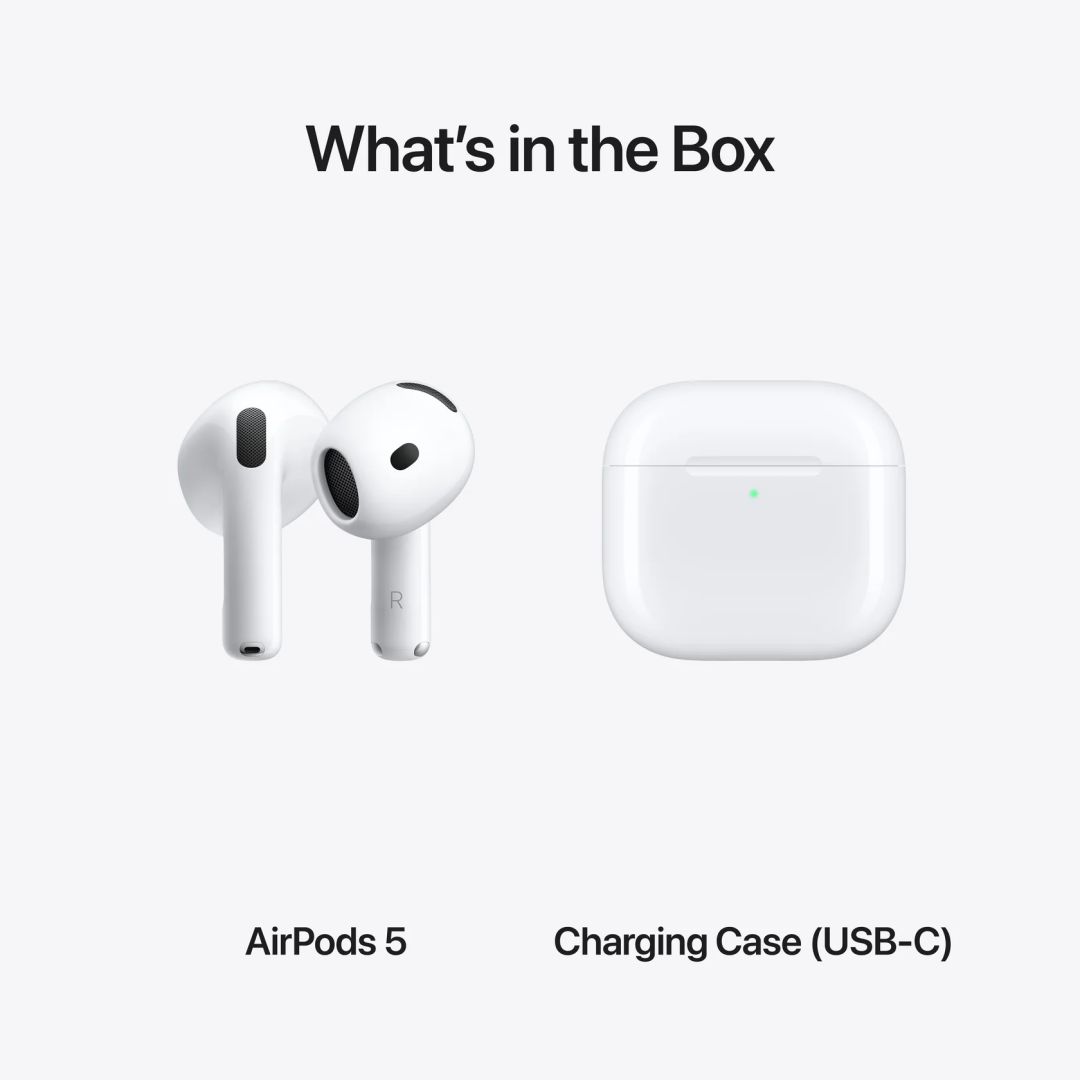 Apple AirPods 5 Bluetooth Headset with USB-C Charging Case White
