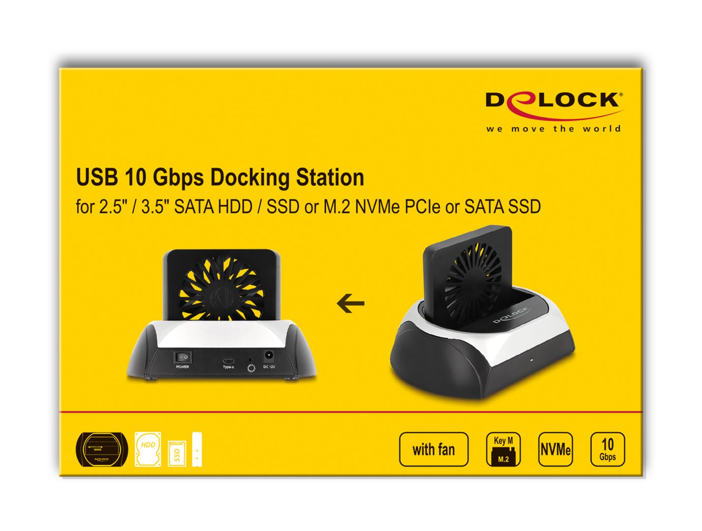 DeLock USB 10 Gbps Docking Station for 2,5″/3.5