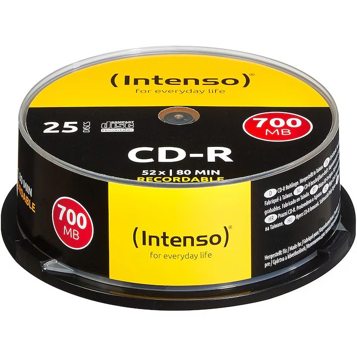 Intenso CD-R 80 52x Cake Box 25db/henger (25-ös címke)