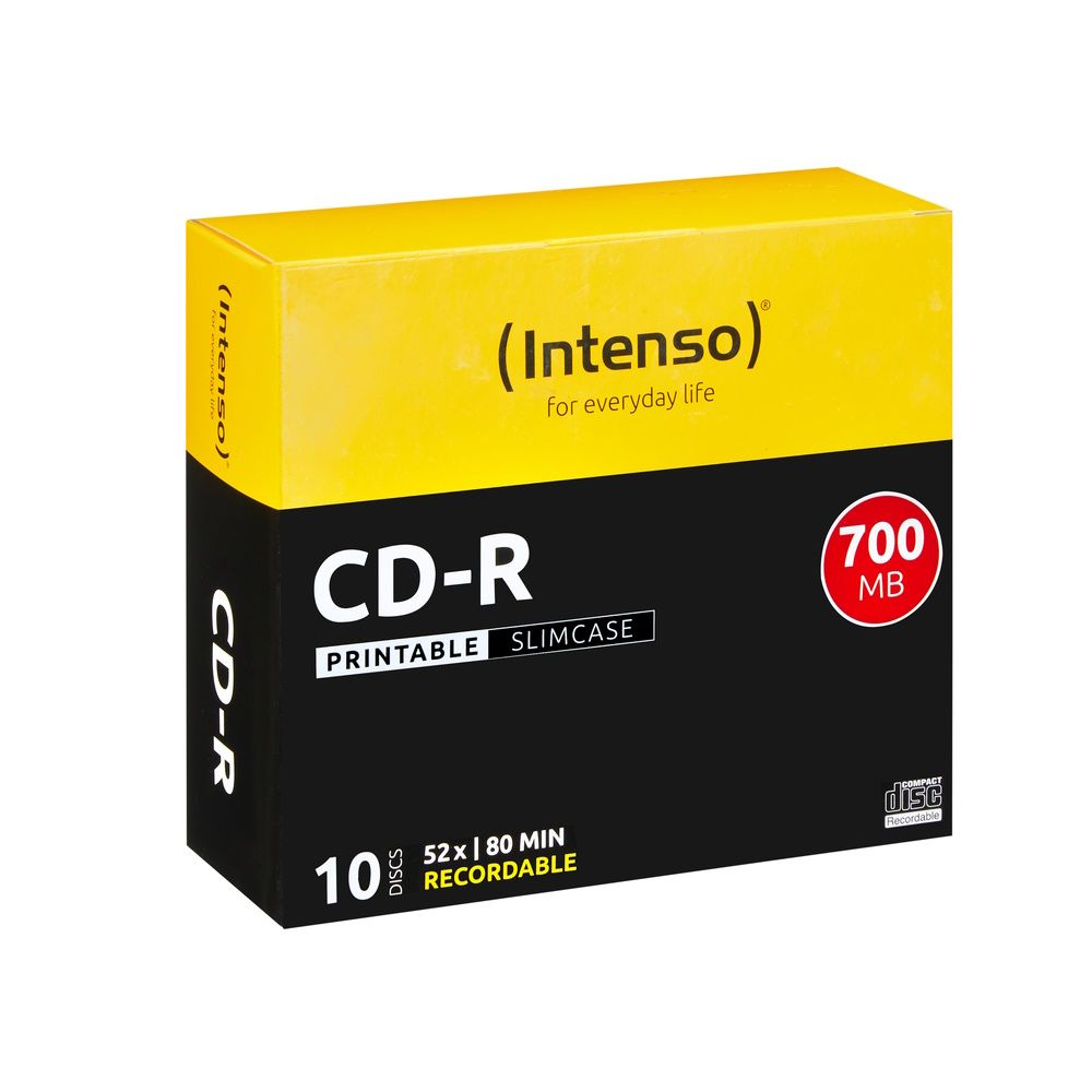 Intenso CD-R 80 52x Printable Slim Case 10db/csomag (10-es címke)