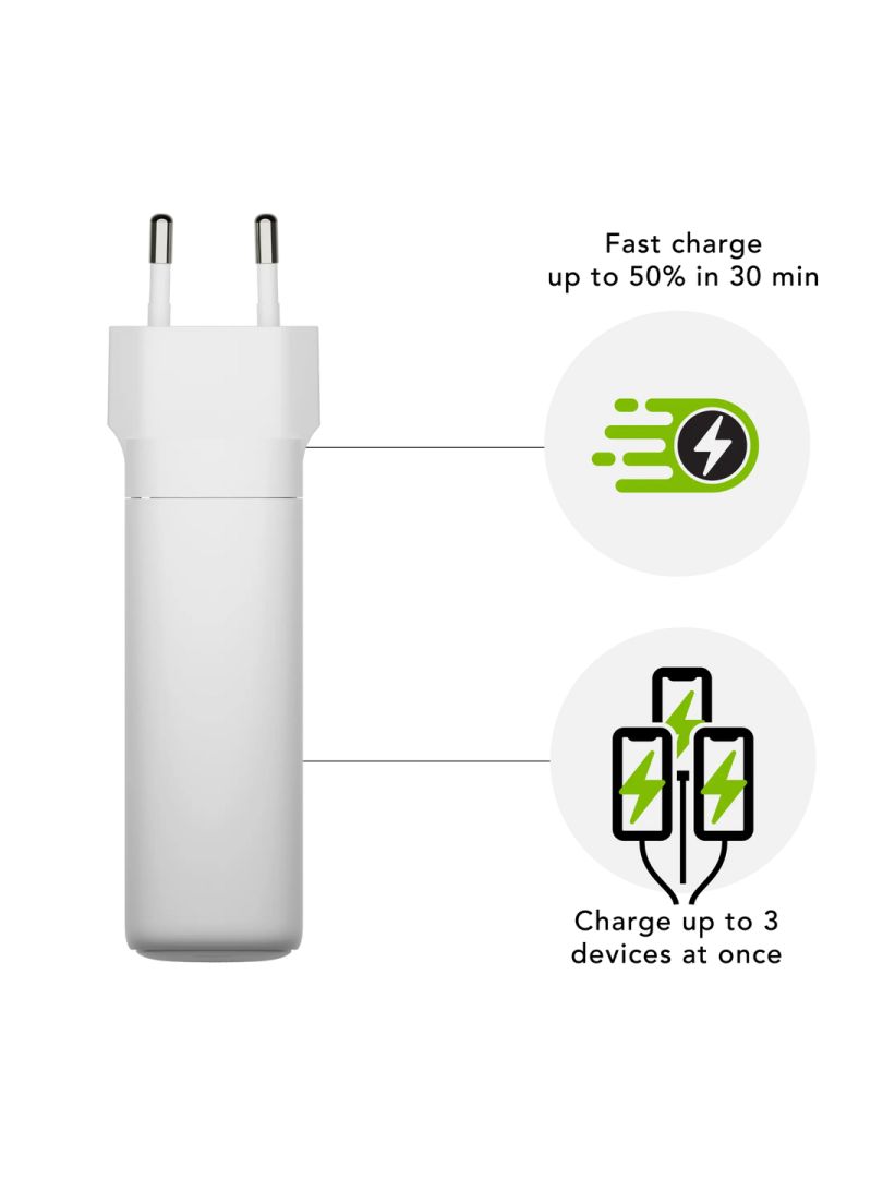 dbramante1928 re-charge Pro EU Wall Charger USB-C 140W+100W+18W White