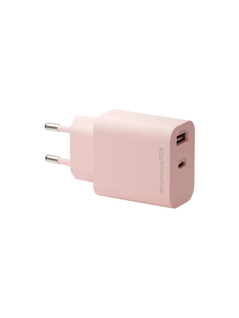 dbramante1928 re-charge EU Wall Charger USB-C 20W+USB-A 18W Pink