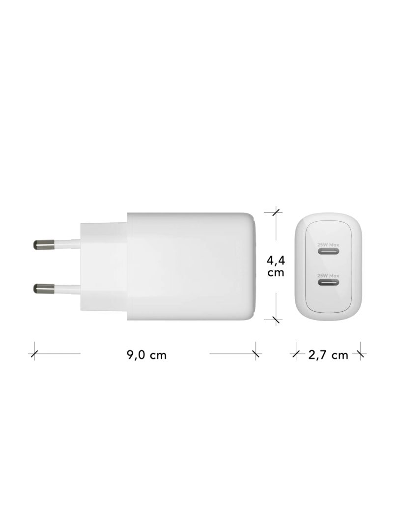 dbramante1928 re-charge Pro EU Wall Charger 2x USB-C 25W White