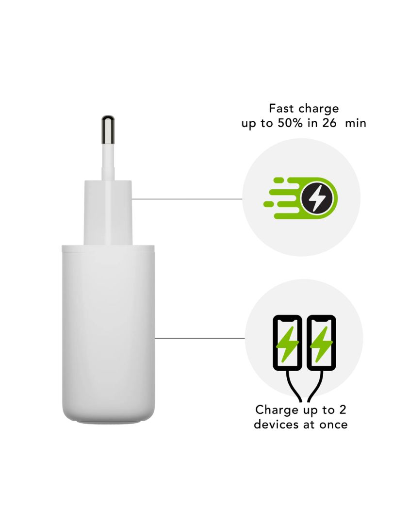 dbramante1928 re-charge Pro EU Wall Charger 2x USB-C 25W White