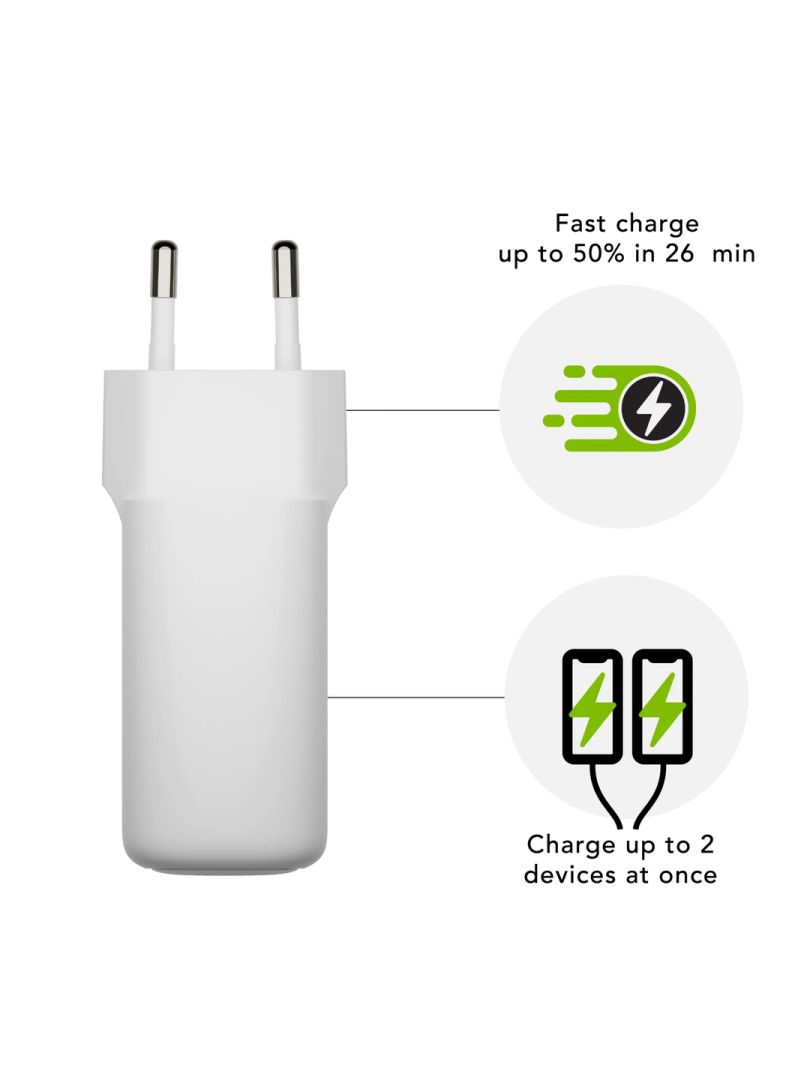 dbramante1928 re-charge Pro EU Wall Charger 2x USB-C 30W White