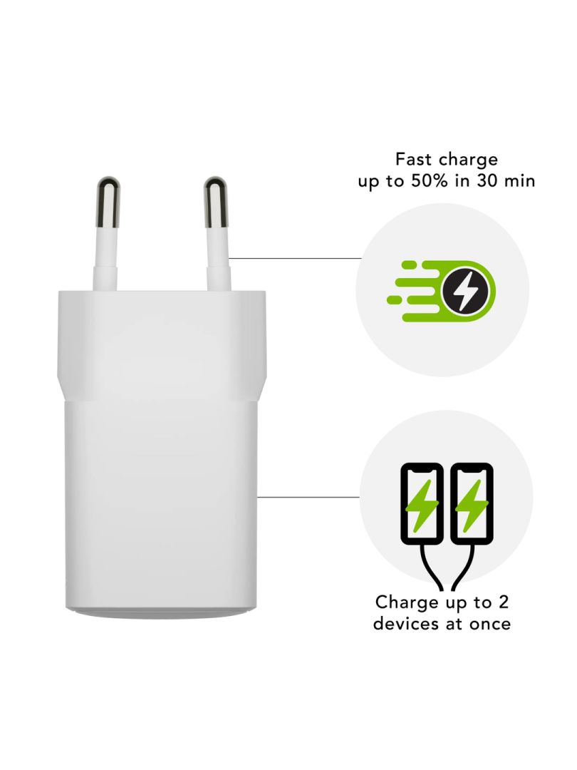 dbramante1928 re-charge Pro EU Wall Charger USB-C 30W+USB-A 18W White