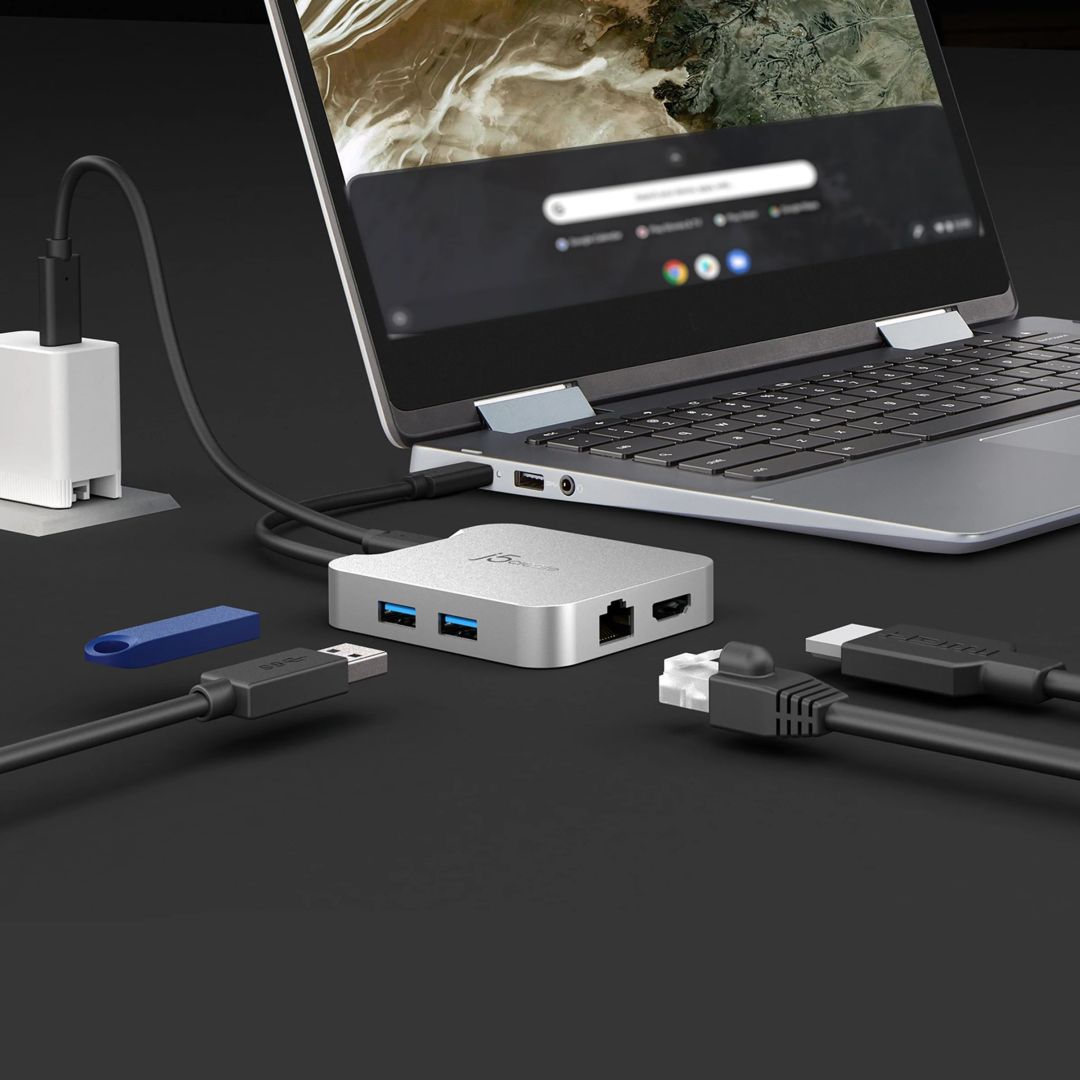 j5create JCD391 4K60 Elite USB-C PD Multi-Port Adapter Silver