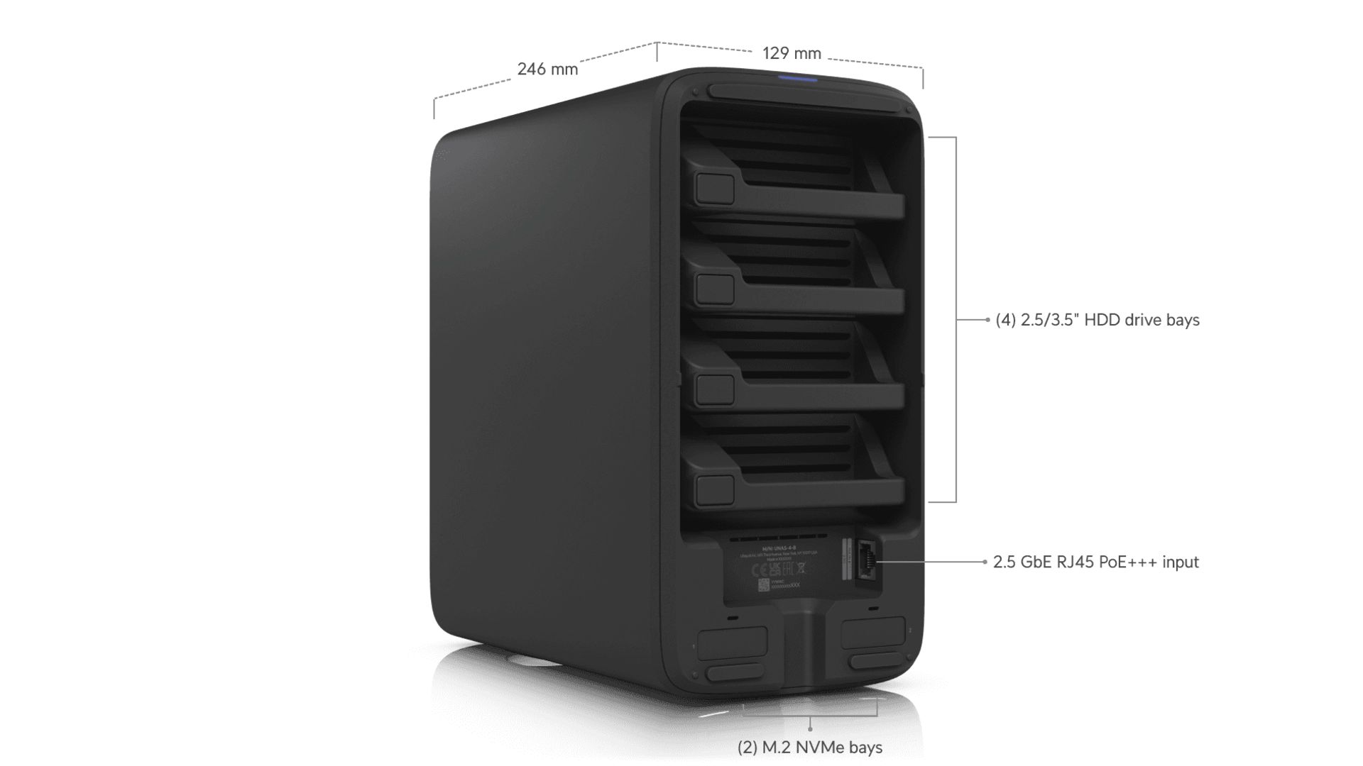 Ubiquiti UNAS 4 (4GB) (4xHDD + 2xM.2 SSD) Black