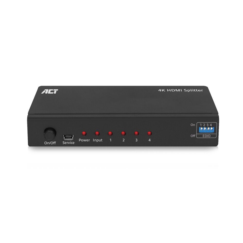 ACT AC7831 HDMI Splitter 1 in 4 out EDID support Black