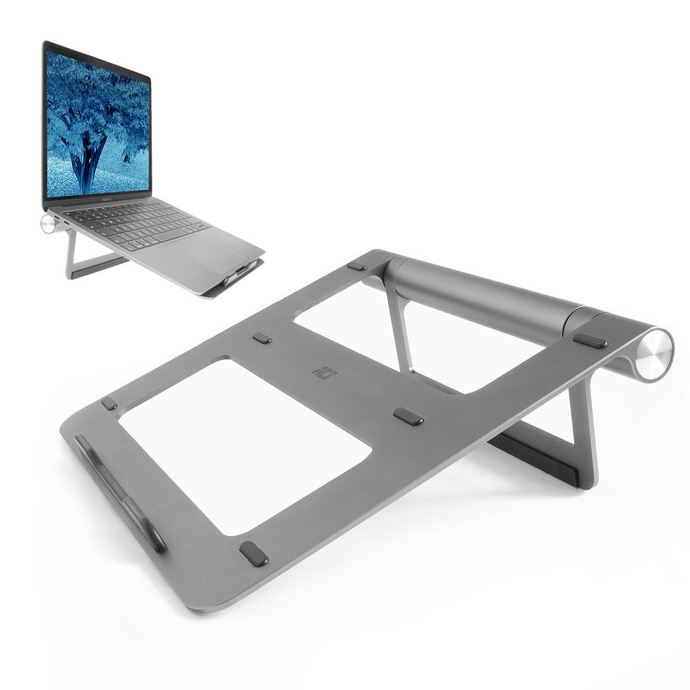 ACT AC8125 Laptop stand aluminium stepless height adjustable detachable USB-C docking station