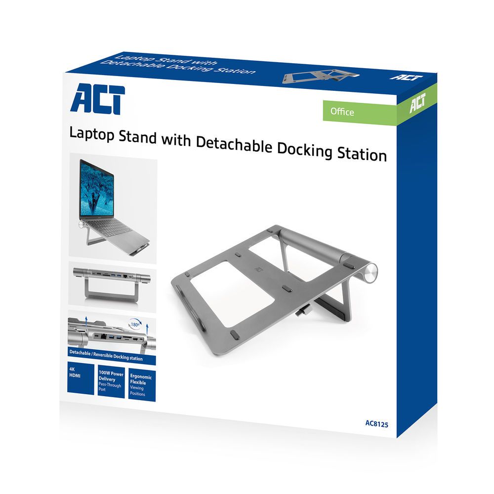 ACT AC8125 Laptopállvány levehető dokkolóállomással