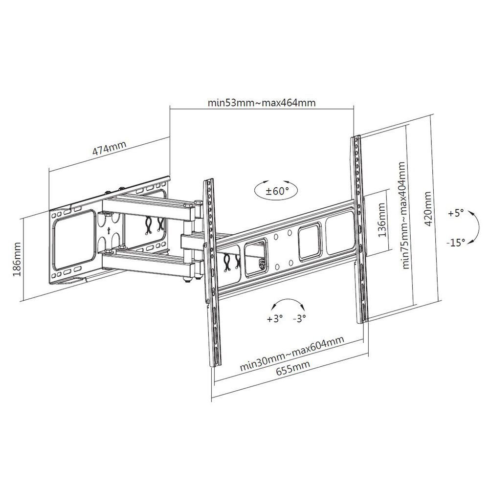 ACT Full Motion TV Wall Mount 37