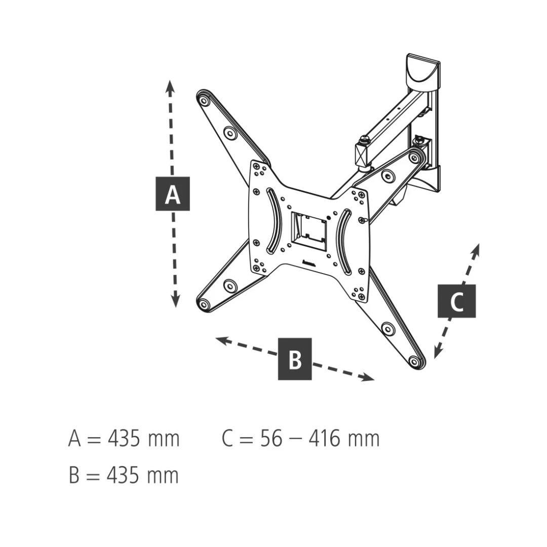 Hama TV Wall Bracket Swivel Tilt Pull-out 165cm (65